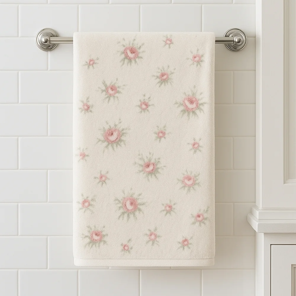 Laura Ashley Rosebud Scatter Bath Towel • 100% Cotton